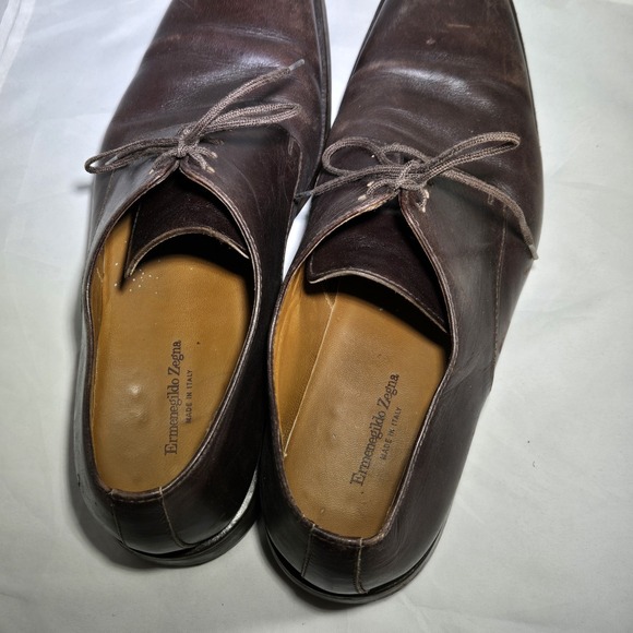 Ermenegildo Zegna Men\'s Derby Oxford Shoes Mens‎ 9 D Brown Dress Leather Italy main image 7